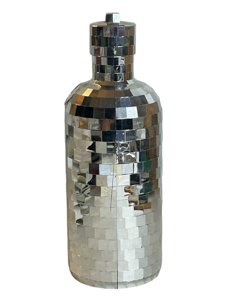 Absolute Vodke Disco Mirror Bottle Case Silver Empty Limited Edition Bar Decor