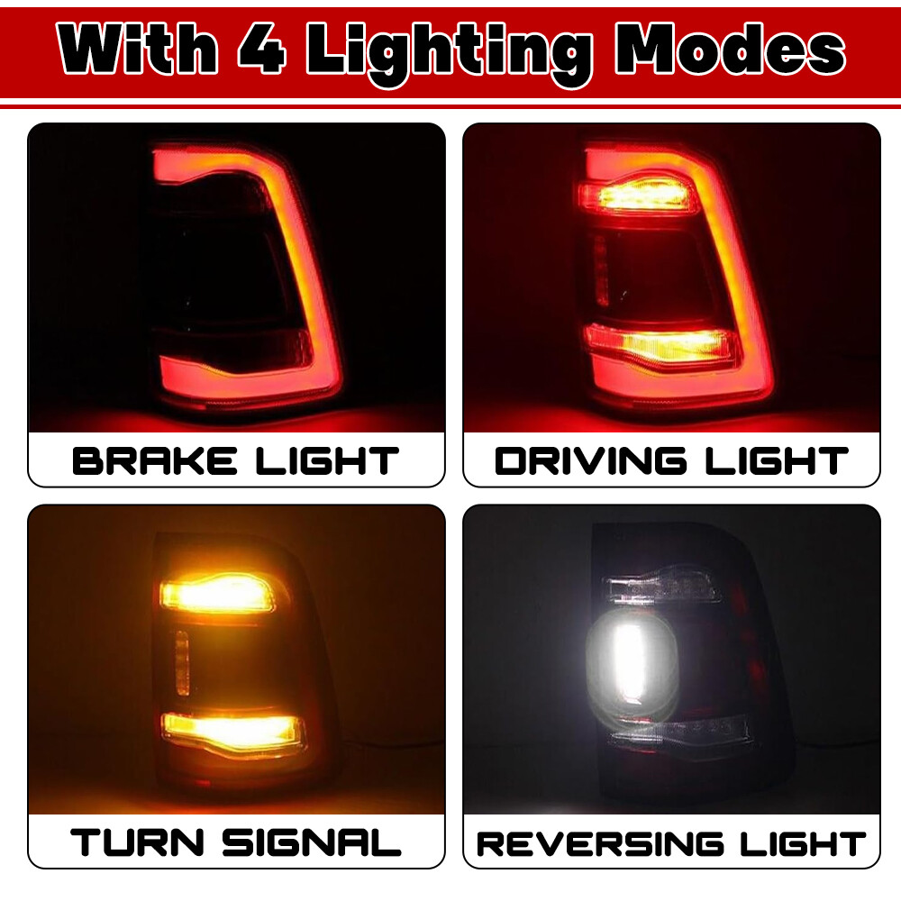 Left & Right LED Tail Light For 2019-2023 DODGE RAM 1500 w/ Blind Spot 2PCS