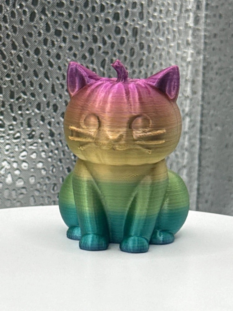 3D Printed Gradient Pumpkin Cat