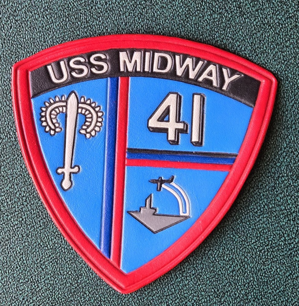 Leather USS Midway Navy Patch New