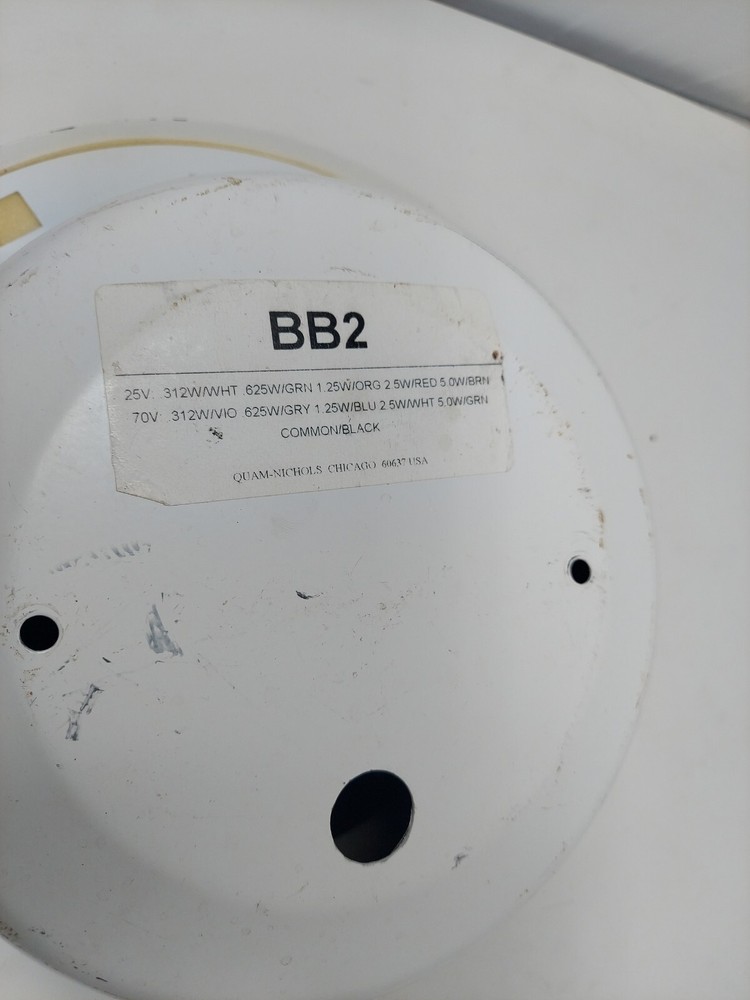 25/70.7V Quam BB2 In Wall Speaker System (White) Light Side Dent On Edge