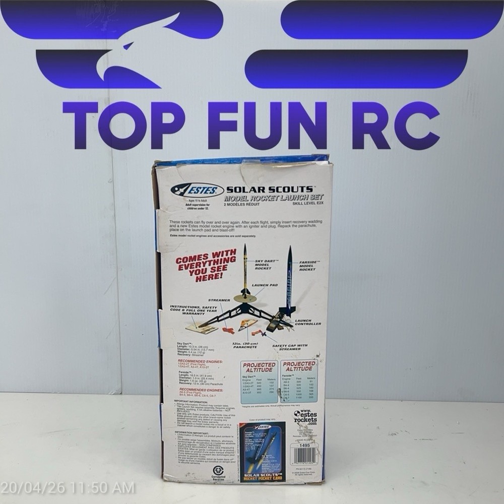 Estes Solar Scouts Model Rocket Launch Set -2 Rockets With Controller&Launch Pad