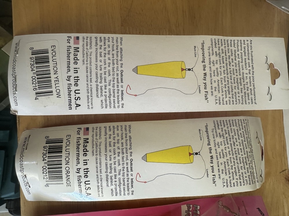 4 Mid Coast , Evolution Weighted Popping Corks