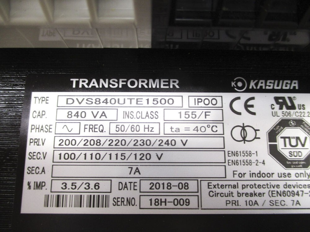 KASUGA DVS840UTE1500 240V 7A NSMP