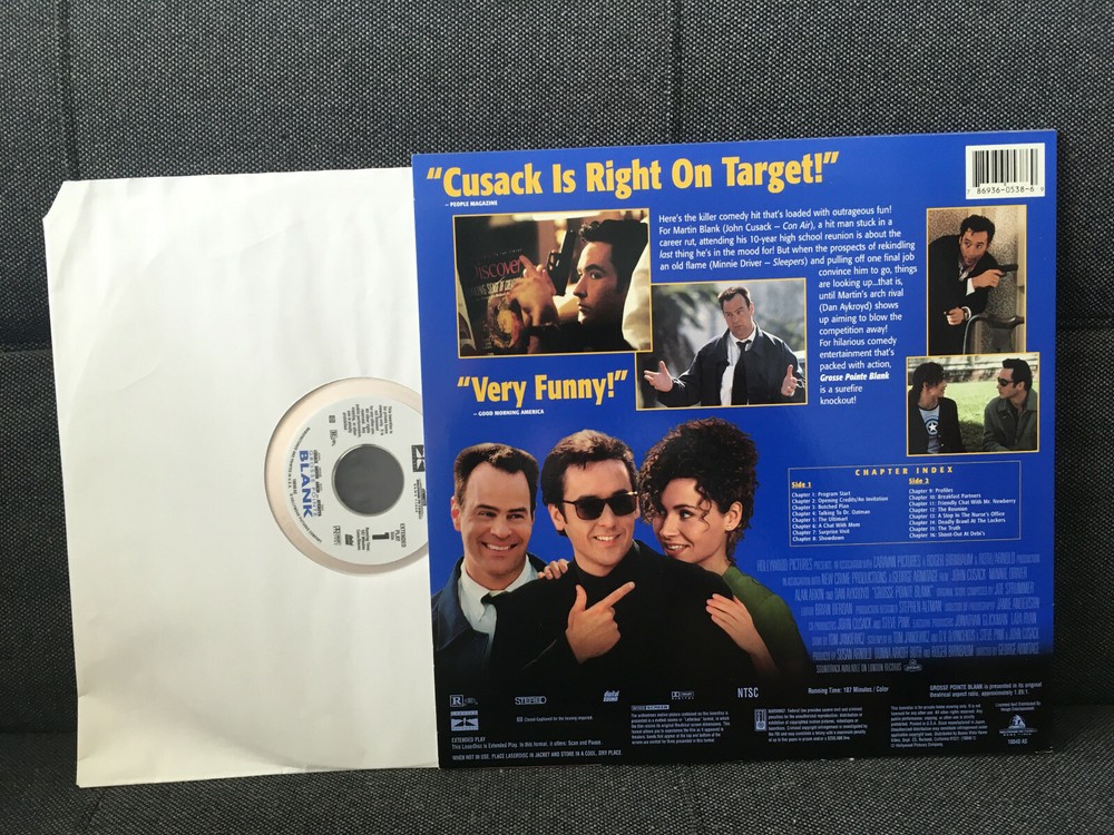 Grosse Pointe Blank US EX LD laserdisc John Cusack Minnie Driver Dan Ackroyd OOP