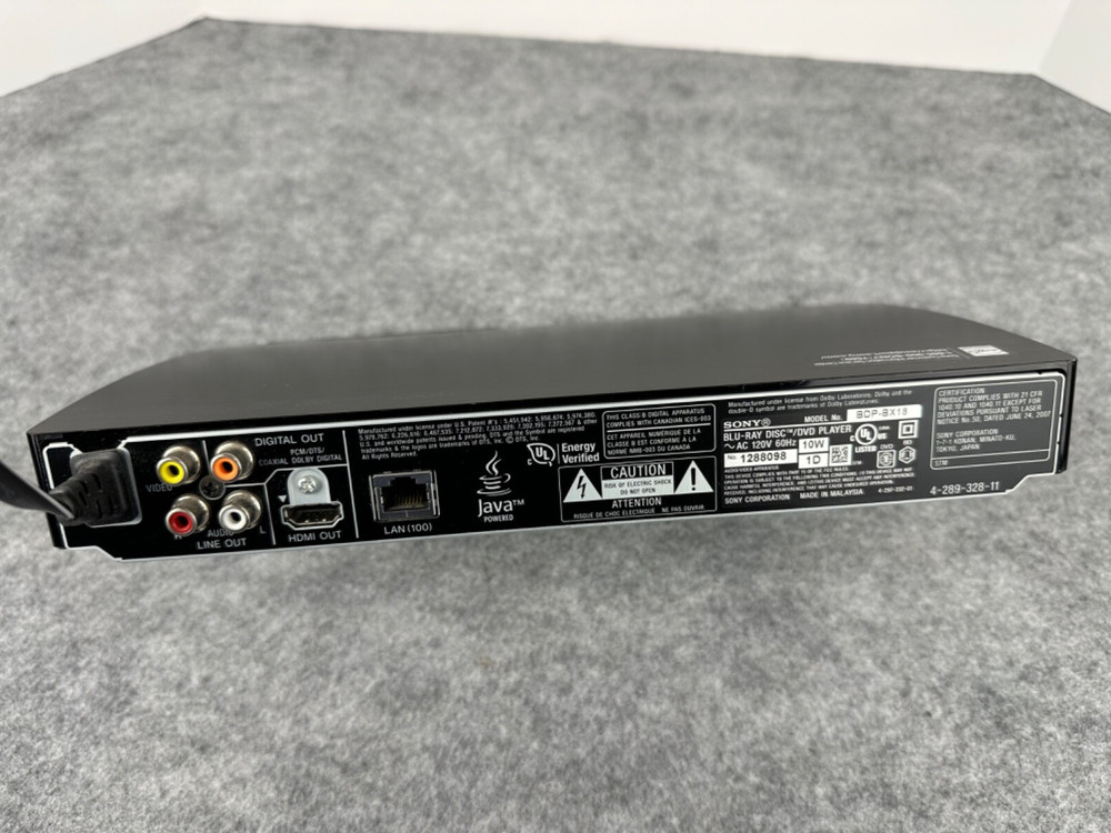 Sony Blu-Ray Disc/DVD Player Model BDP-BX18 Tested (no remote control)