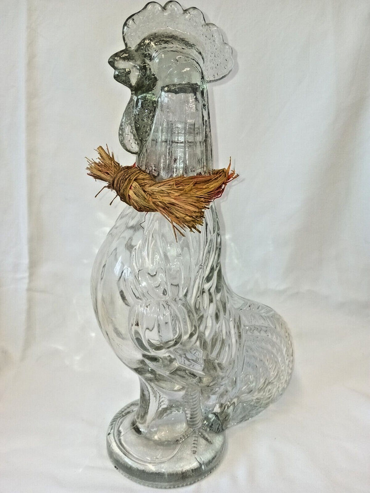 Vintage glass cockerel decanter [SF]