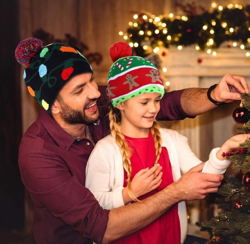 2pack Christmas Lighted Hats One Size Fits Most