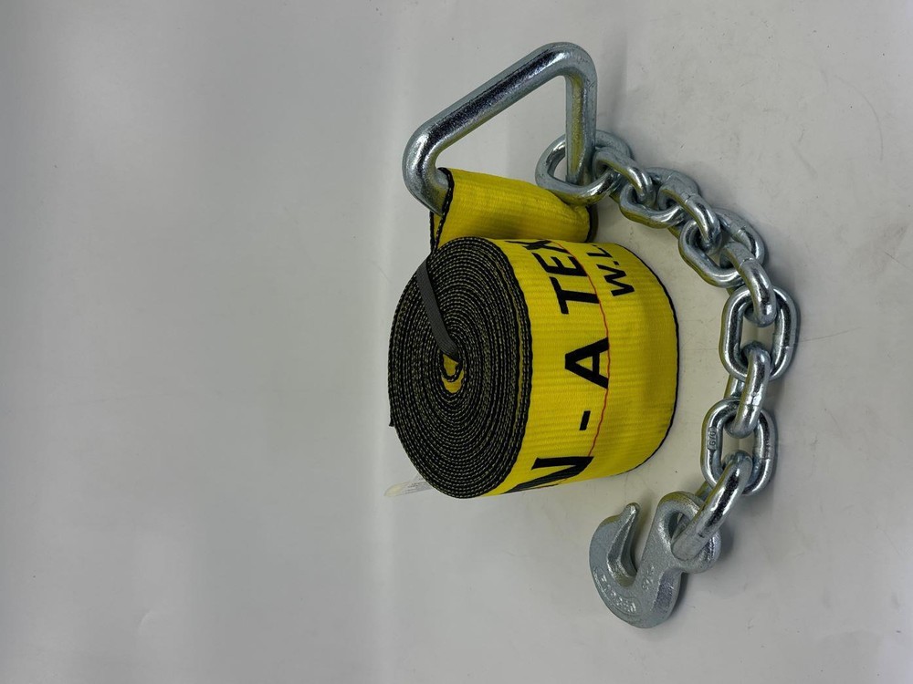4"X27' Winch Strap with Chain Hook 2 Pack