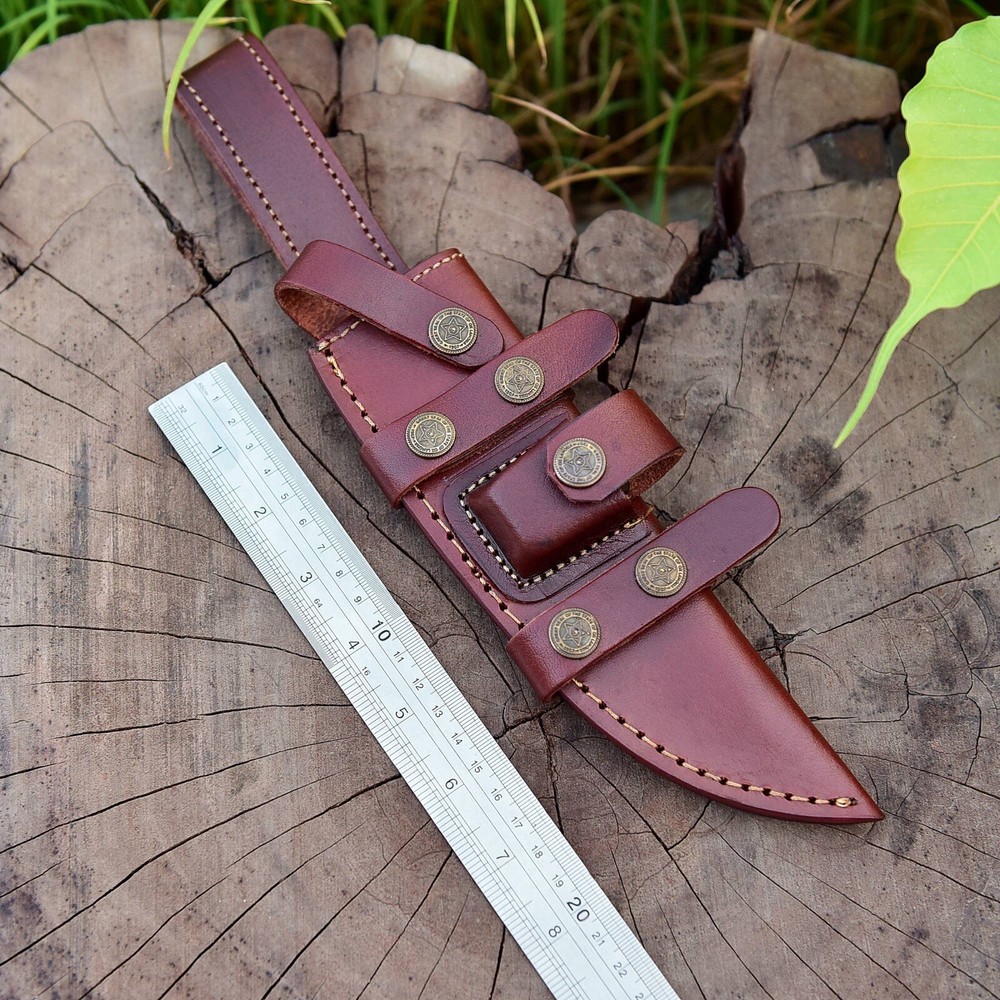 Custom Handmade 8”Fixed Blade Knife Leather Sheath Scout Holster Knife Sheath