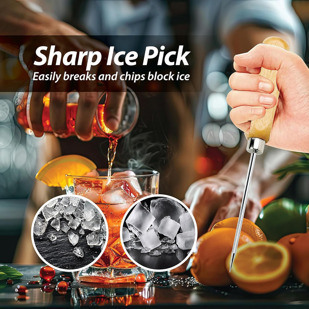 HIC Kitchen Ice Pick with Cover