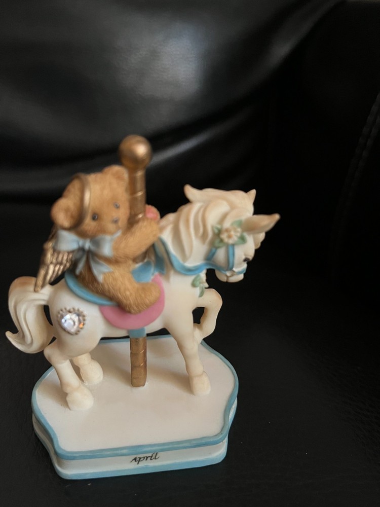 Cherished Teddies April Monthly Carousel 2000