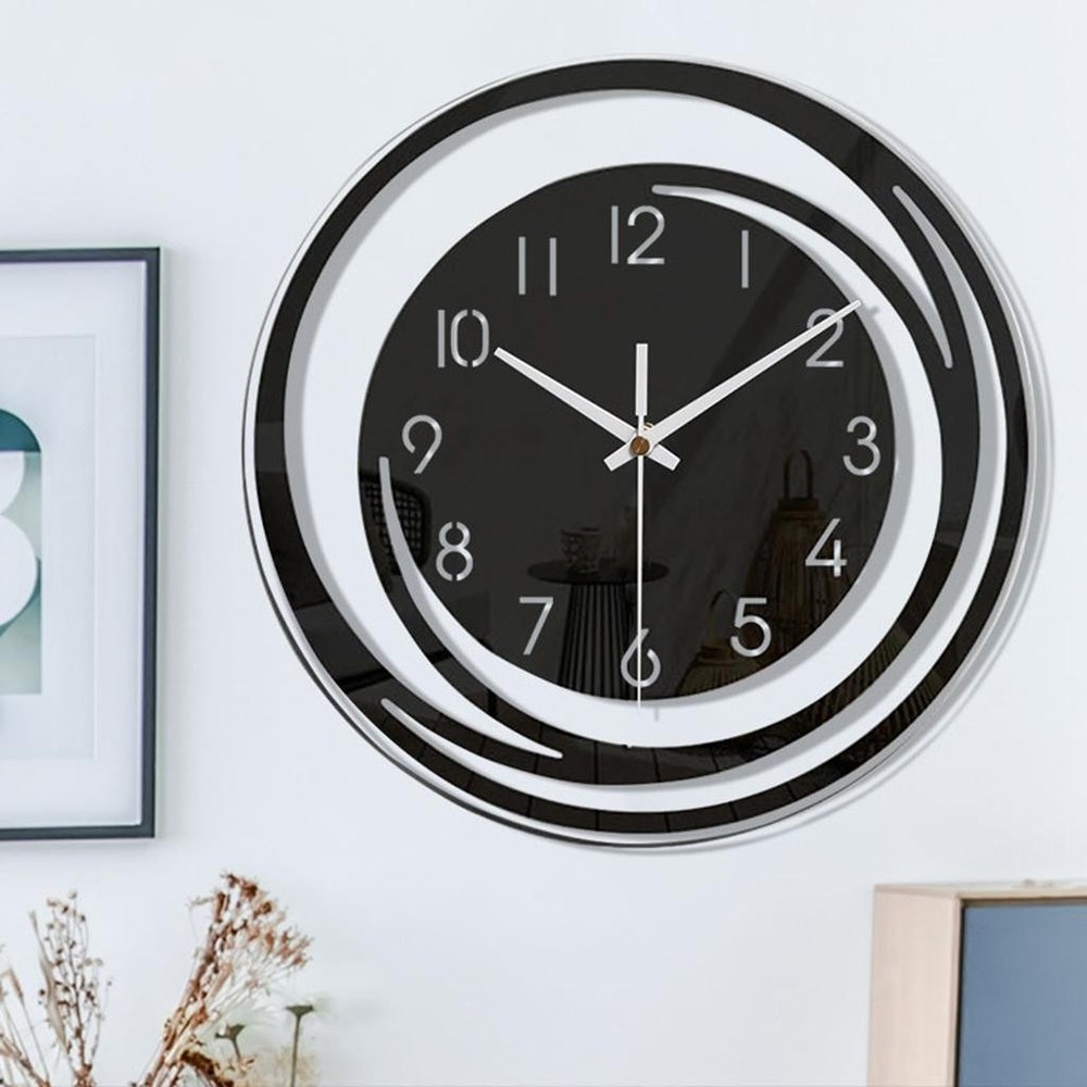 Modern Wall Clock Clock Round Non Ticking Silent for Kitchen Office Decor