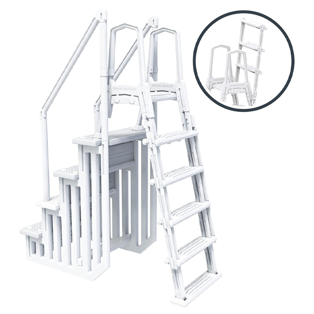 Hydrotools by Swimline Vinyl In Pool Step with External Ladder Combo