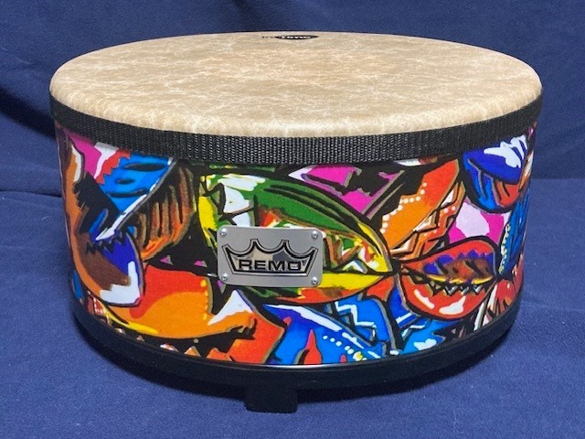 REMO PERCUSSION Rain Forest Gathering DRUM 14" floor tom with 2 drumsticks
