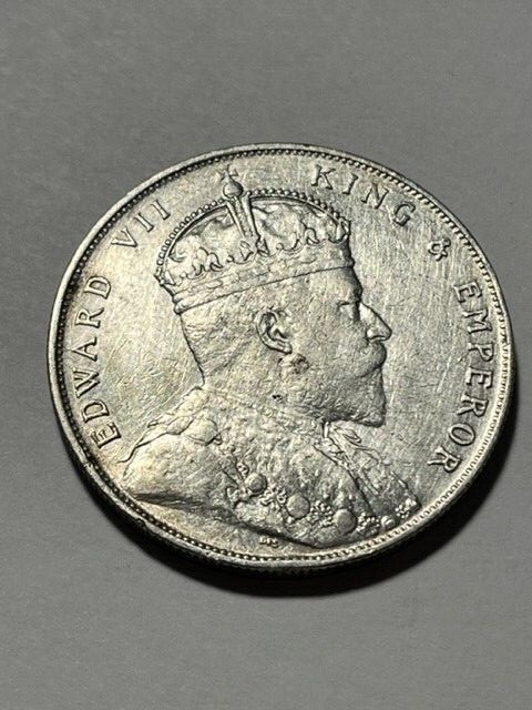 1908 Straits Settlements Silver Dollar VF+ #20934