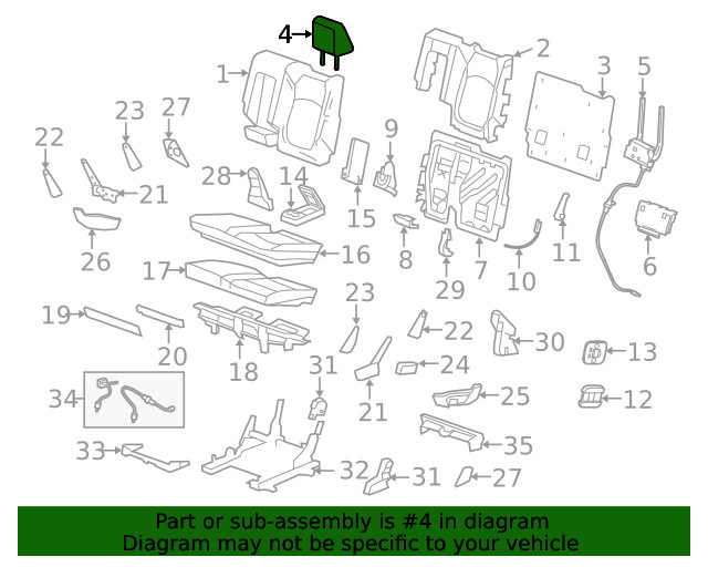 Genuine GM Headrest 15901666