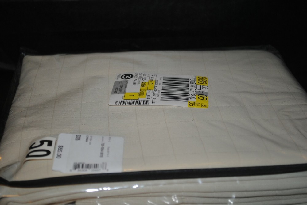 Unbranded 52 by 95 Cream Colored Cloth Panel Style 1059