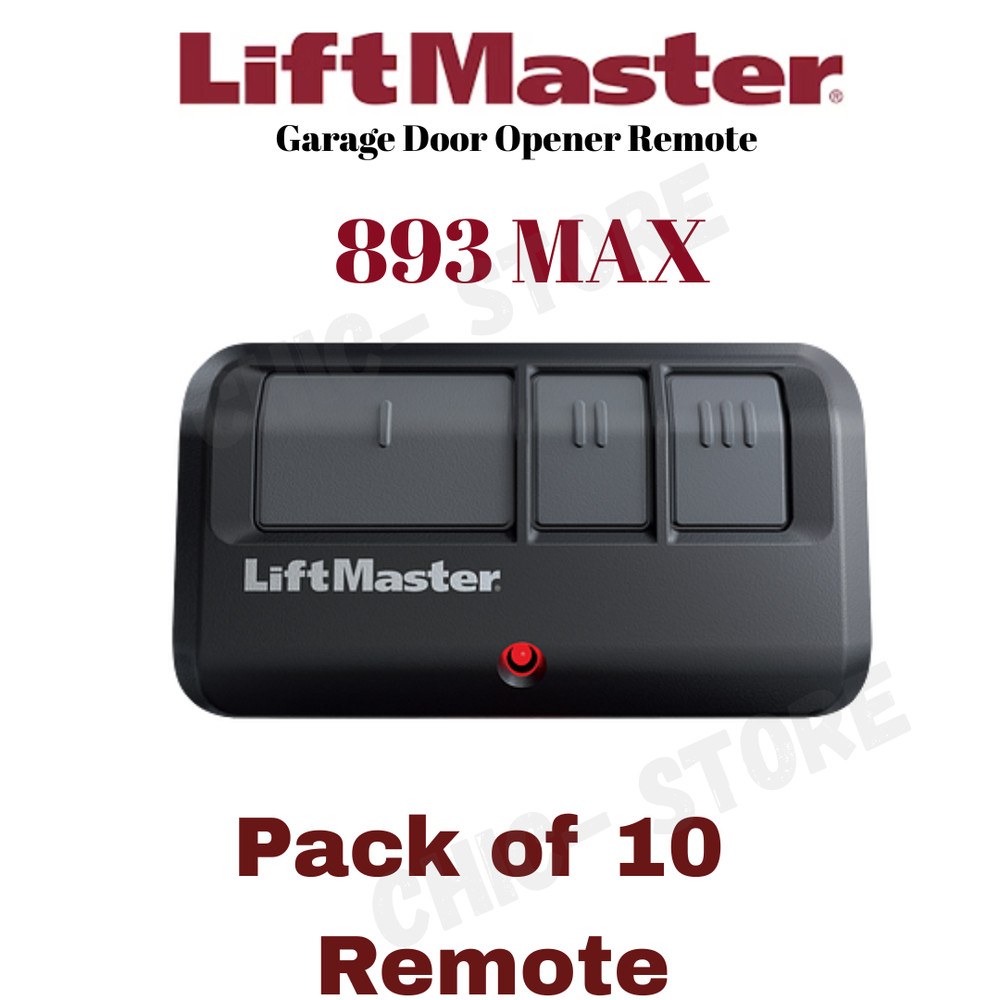 893MAX 3 Button LiftMaster Visor Remote Control Garage Door Opener PACK # 10