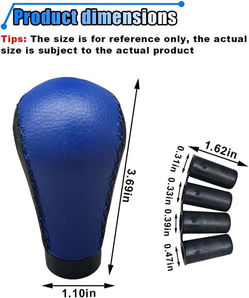 5 Speed Shifter Knobs, Manual Transmission Shift Knob, Black/Blue