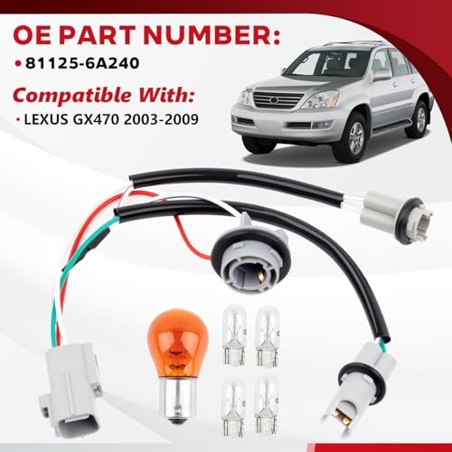 Headlight Lamp Wire Harness, Turn Signal Light Socket Compatible with Lexus