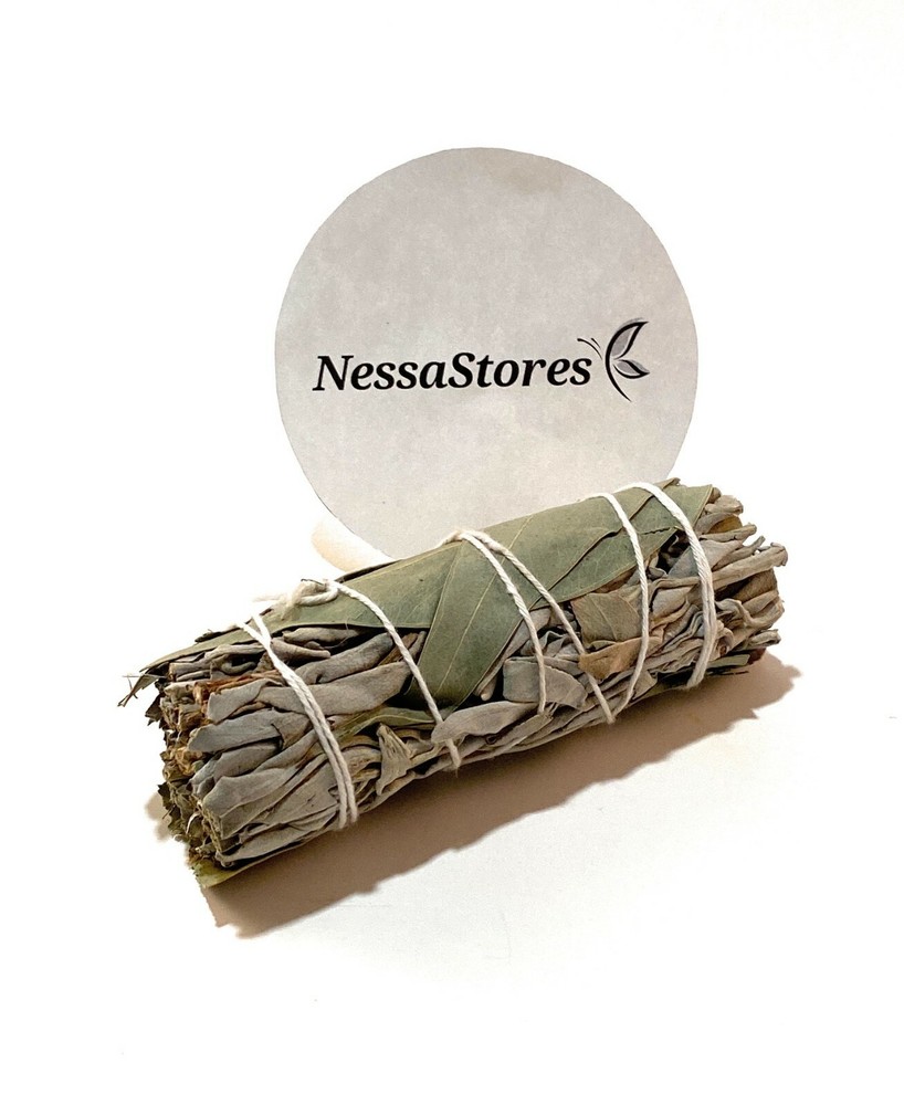 NessaStores- White Sage + Eucalyptus Smudge Stick 4" Bundle (1 pc) #JC-167