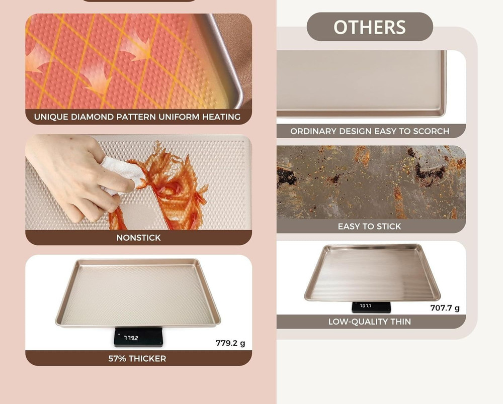 9-Piece Baking Pans Set Nonstick, Stackable Non Toxic Bakeware Sets