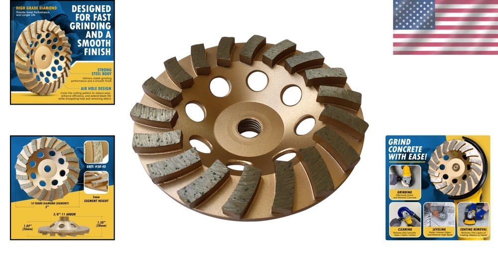 Turbo Segmented Grinding Wheels - 5" Medium Bond