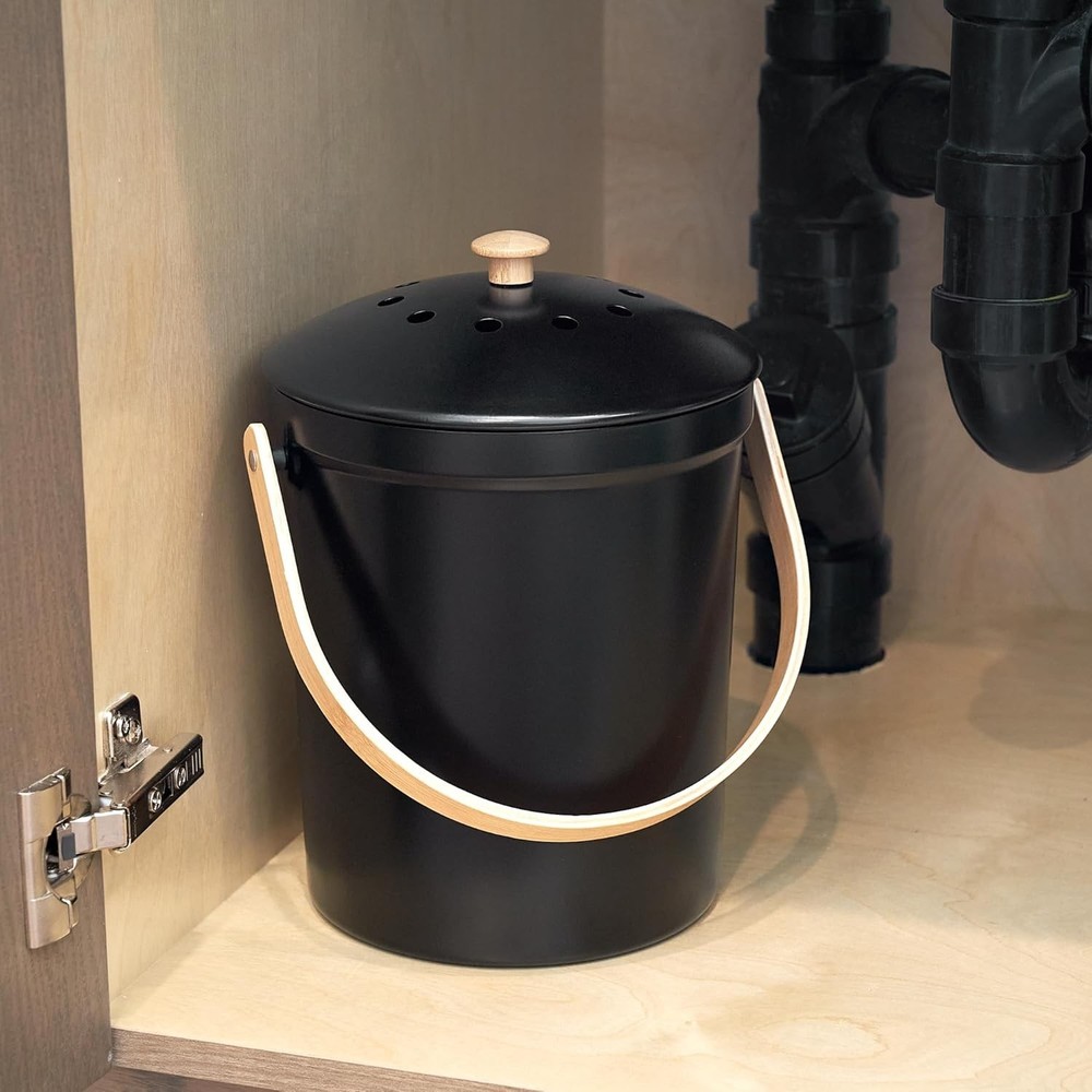 Beautiful Kitchen Compost Bin with Smell Proof Lid - Rust Proof and Odorless ...