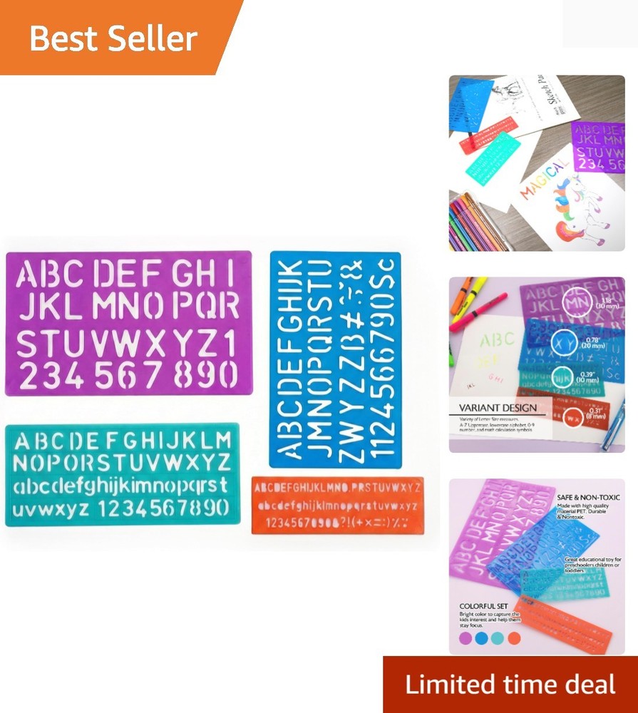 Professional Letter & Number Stencils Set - 4 Sizes for All Creative Projects