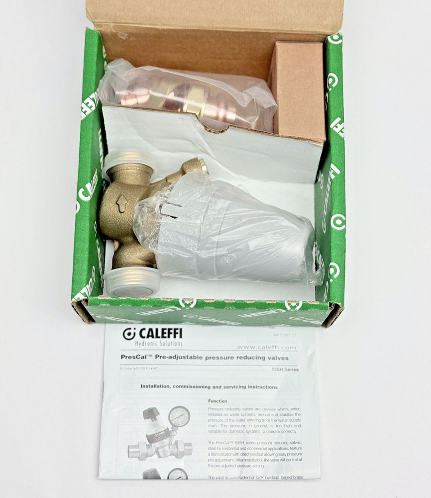 Caleffi 535651HA 3/4"  PresCal™ Press Union Pressure Reducing Valve w/Gauge