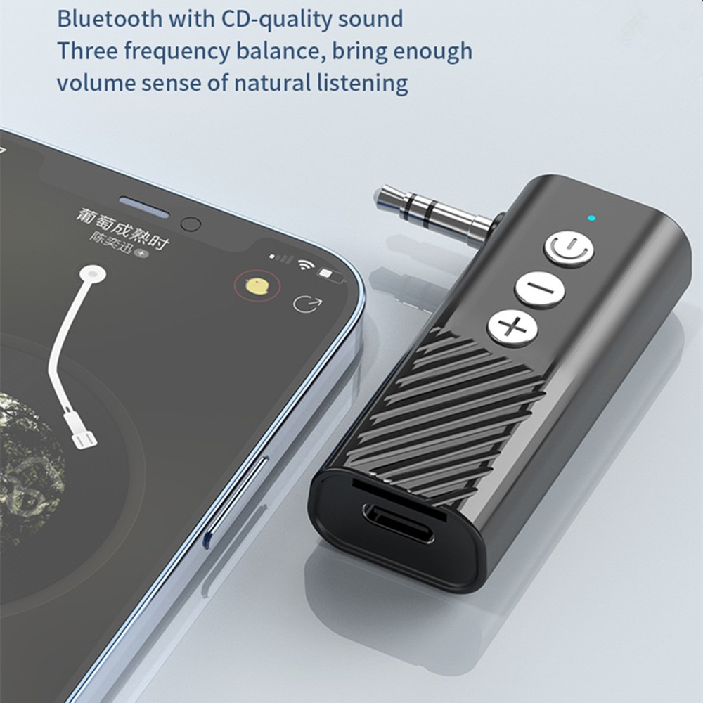 Black ABS 3-in-1 Wireless Bluetooth 5.3 Transmitter Receiver Adapter Audio