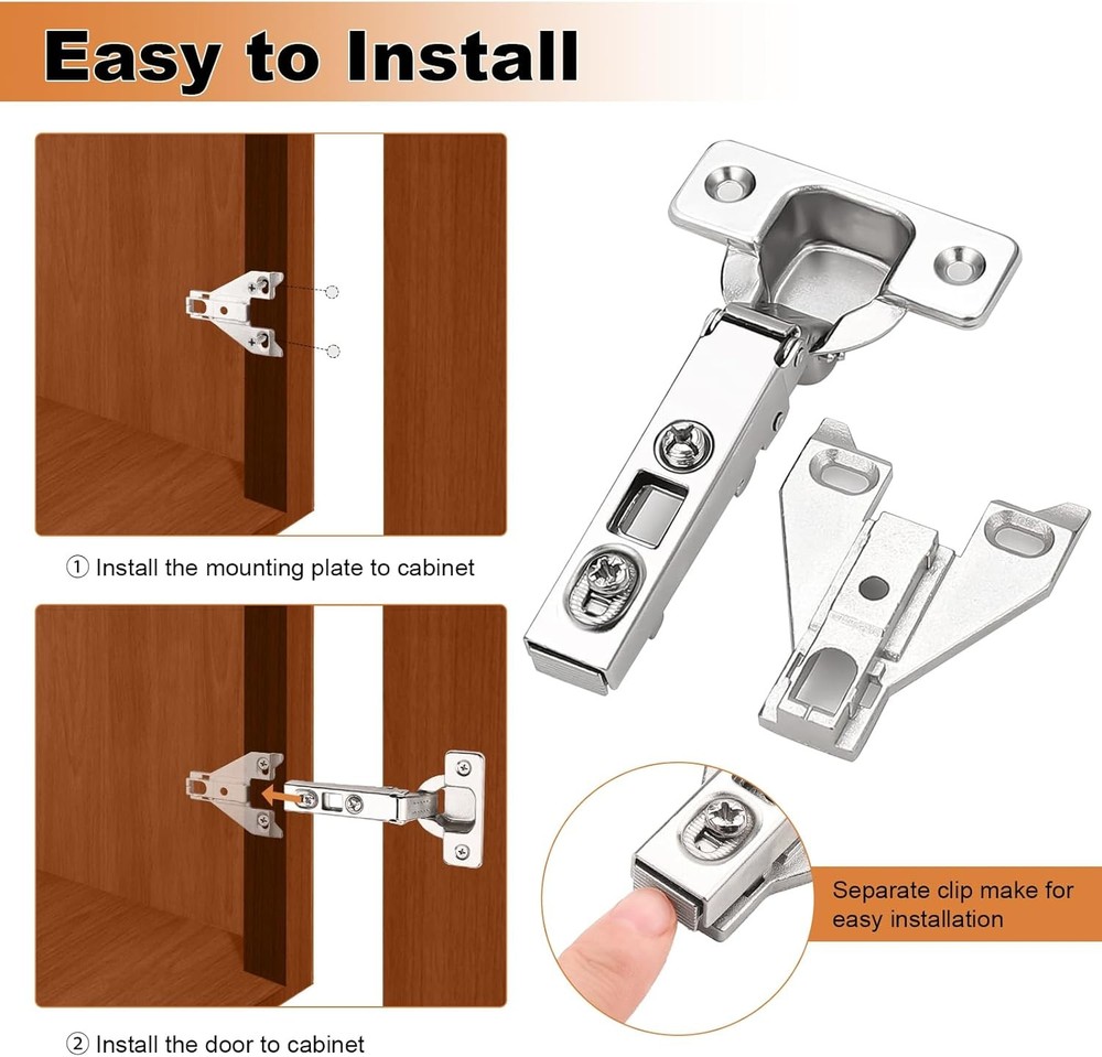 Probrico CHHS09 Clip On Face Frame Mounting Hinges, 1 Pair