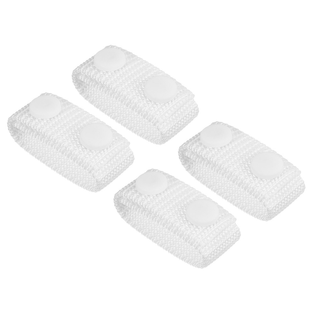 Belt Keeper, 4Pcs Nylon Webbing Loop with Double Snaps Belt, White