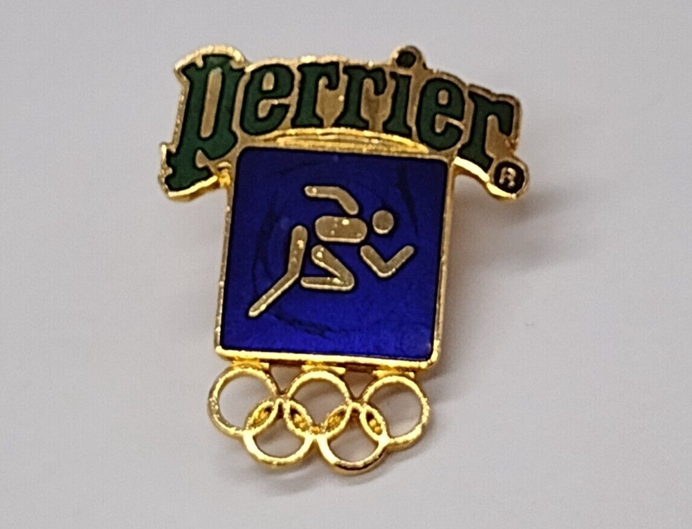 PERRIER Sponsor Olympics Running Event Lapel Pin