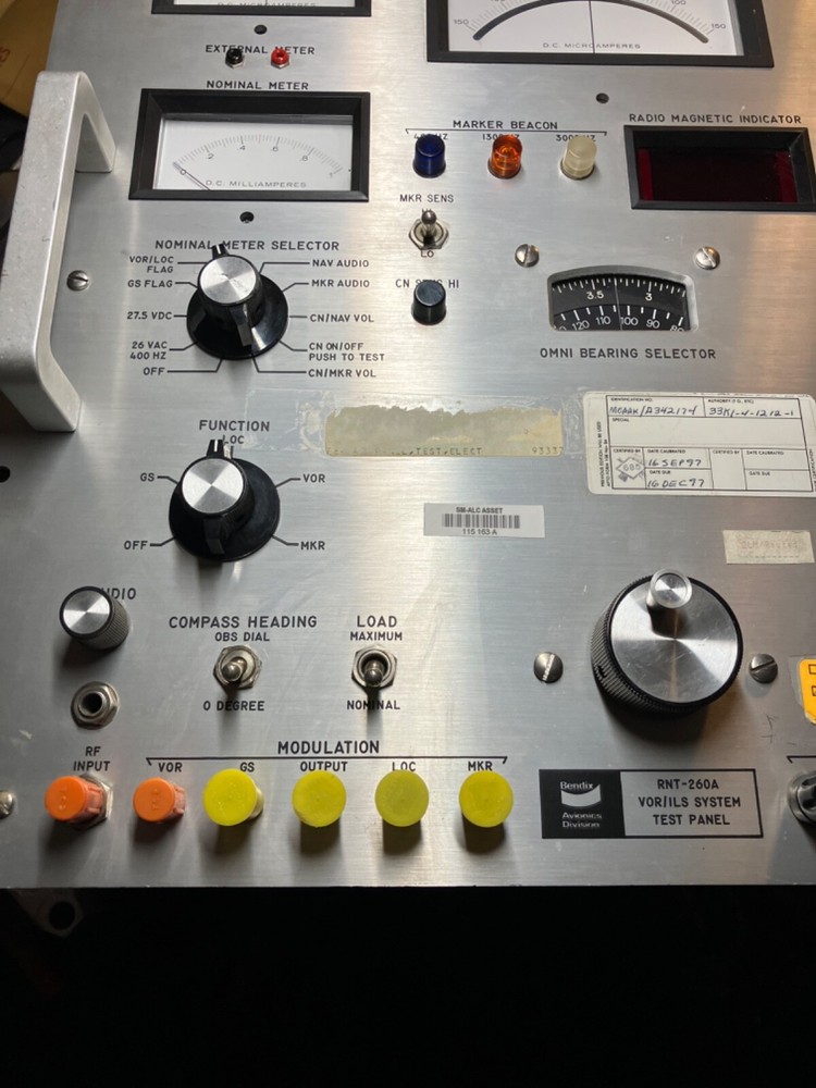 Bendix Avionics RNT-260A VOR ILS Sys Test Panel System 4000951-6001