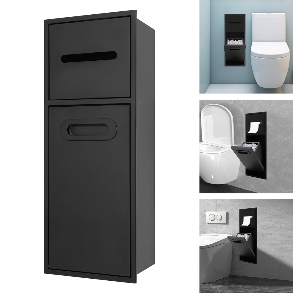 Rectangle Hidden Bathroom Trash Can Cabinet - Modern Space-Saving Design