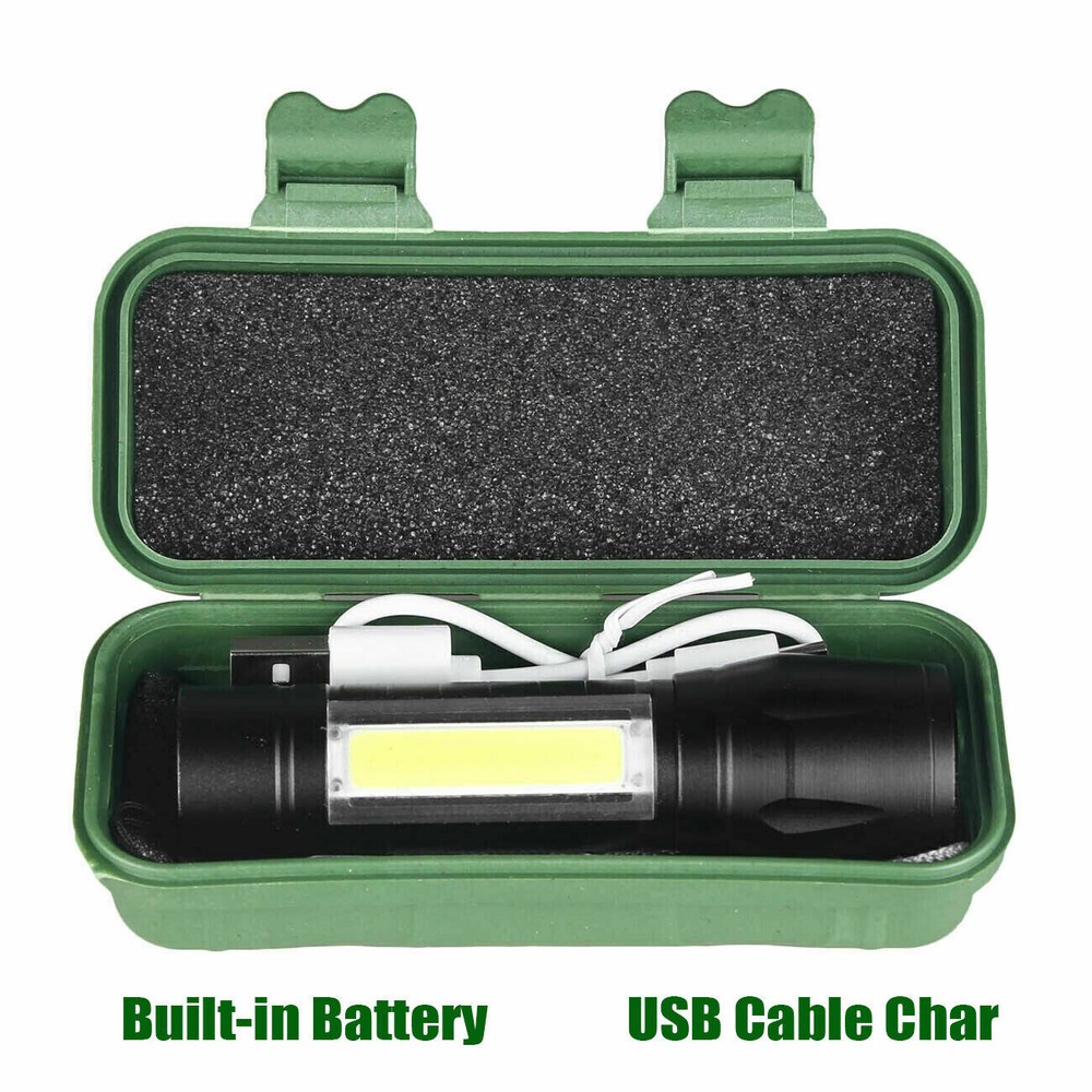 3 Pack Tactical LED Flashlight High Powered 3 Mode Zoomable Rechargeable Lamp