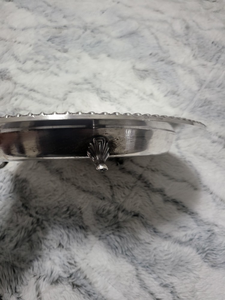 Silver Serving Dish, Poole Silver, 12" , Vintage!