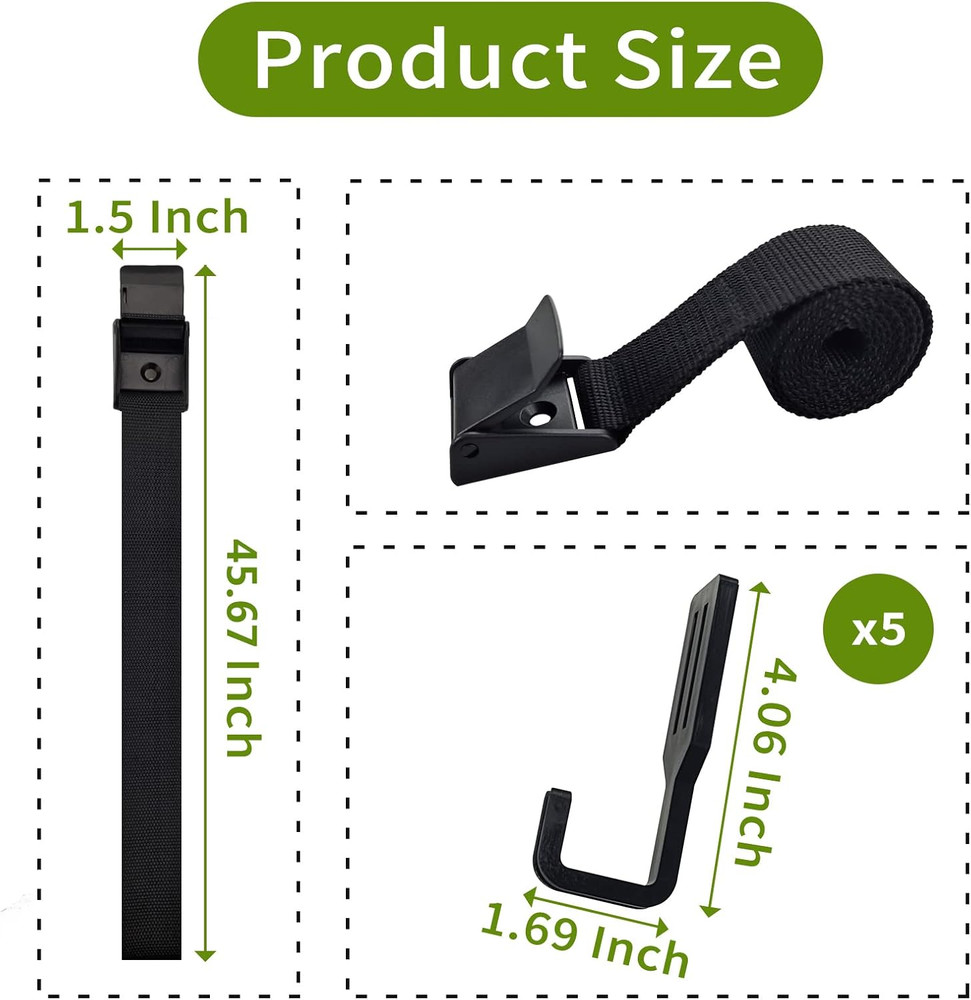 Treestand Strap Gear Hangers with Large Hooks, Lightweight Multi-Hook Accesso...