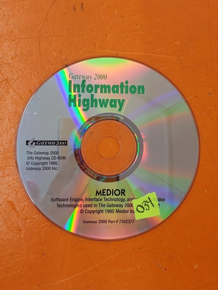 ⭐️⭐️⭐️⭐️⭐️ Gateway 2000 Information Highway CD Disc 1995 Medior