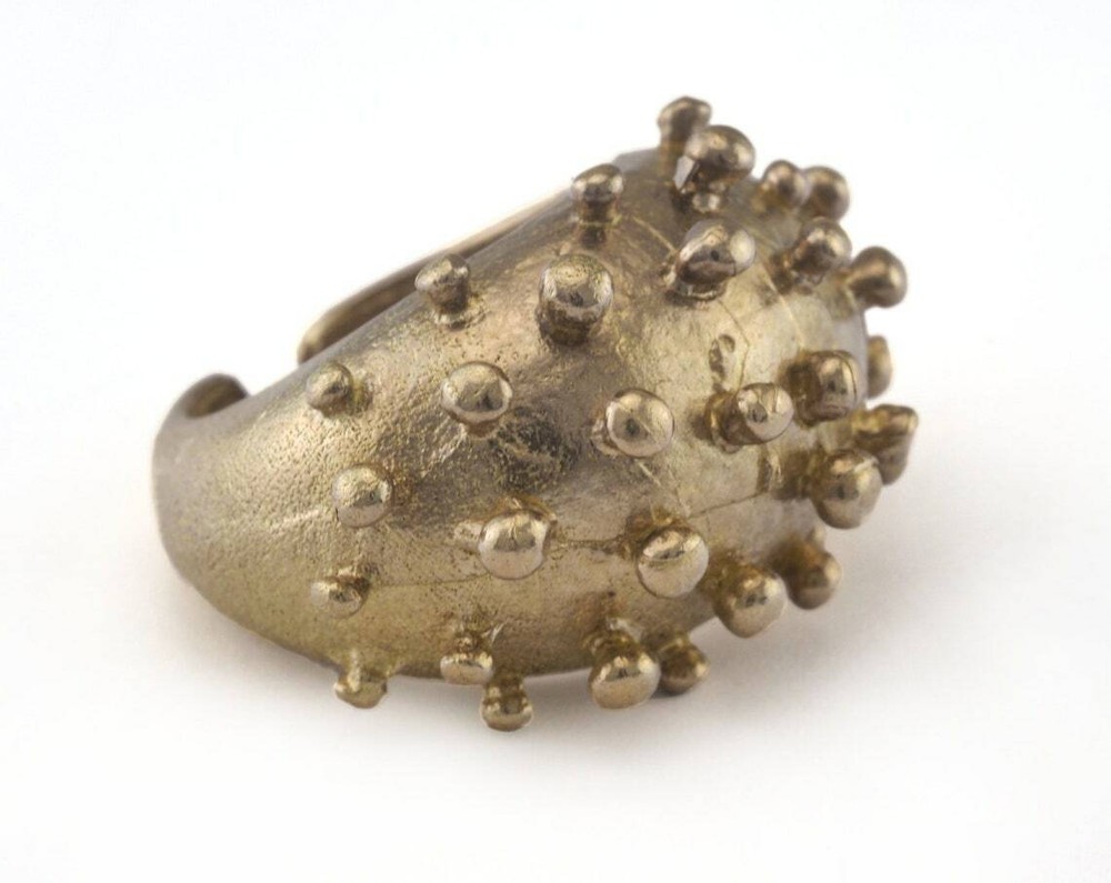 Dotted Ring Adjustable Raw brass (17.5mm 7US inner size ) 2724