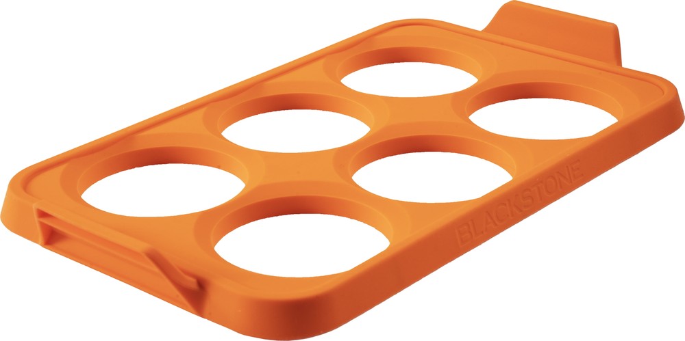 Silicone 6-Section Egg Ring Egg Mold Tray in Orange