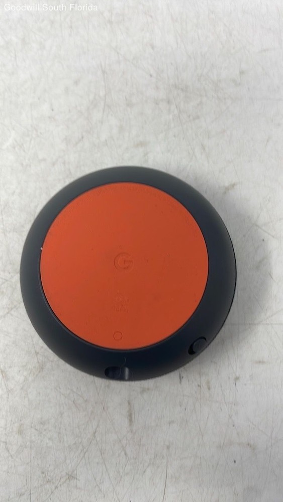 Google Home Mini Gray Orange Smart Speaker With Adapter Not Tested