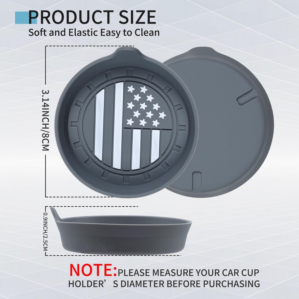 Amooca Car Cup Coaster Universal Non-Slip Silicone Cup Holder Insert