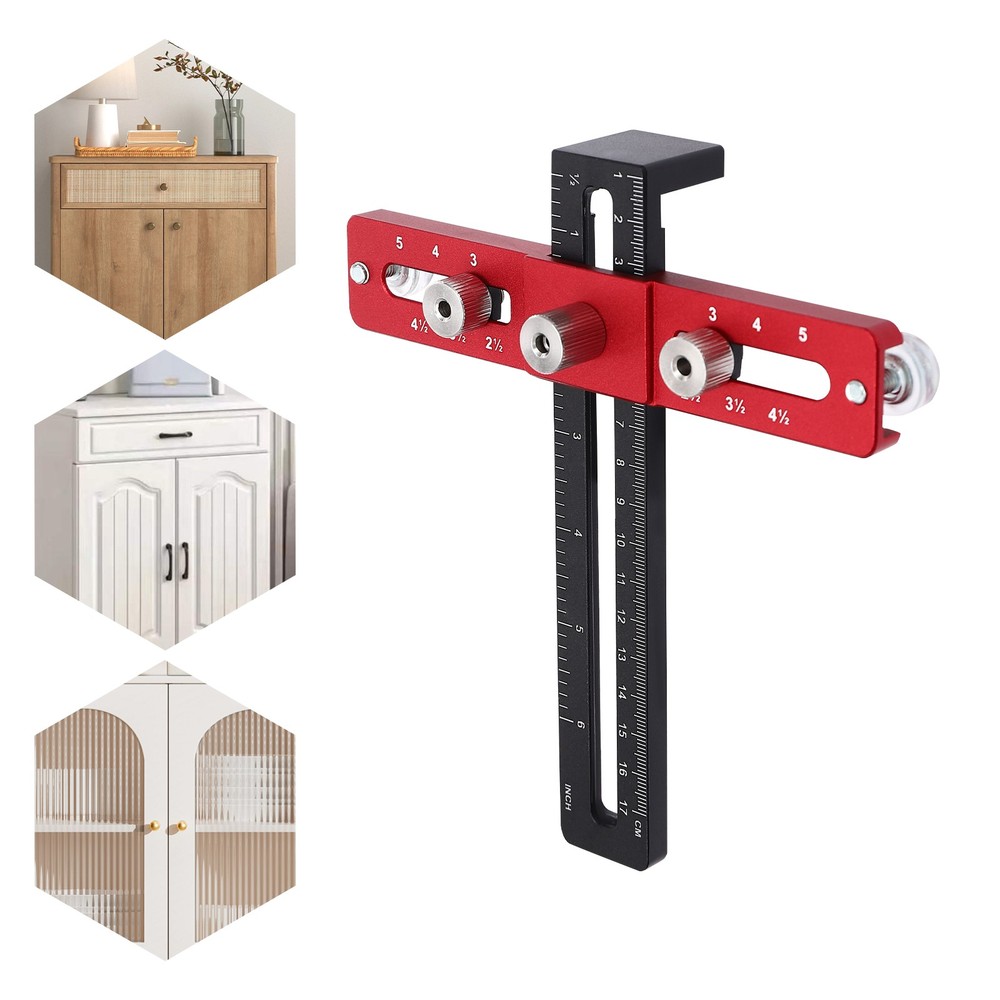 Adjustable Woodworking Drill Guide for Install Cabinet Door Handle Modern New