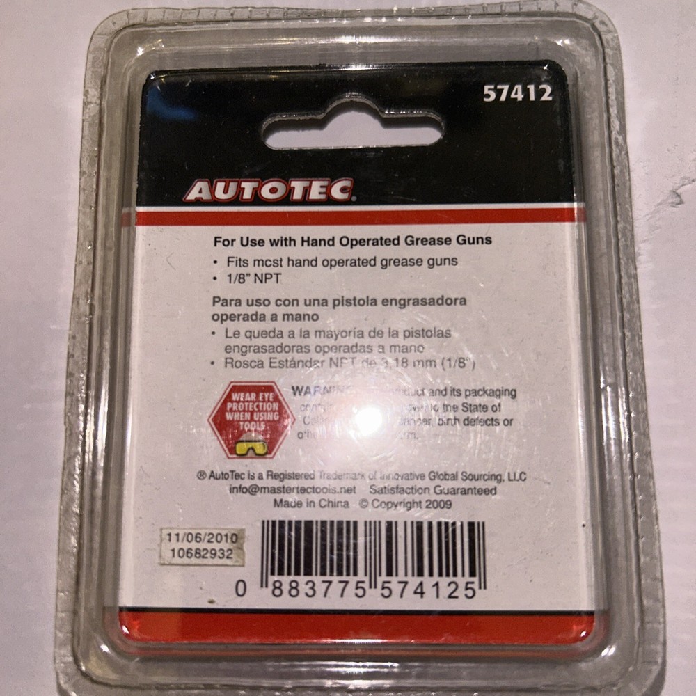 Autotec Grease Gun Coupler 57412! Fast Shipping!