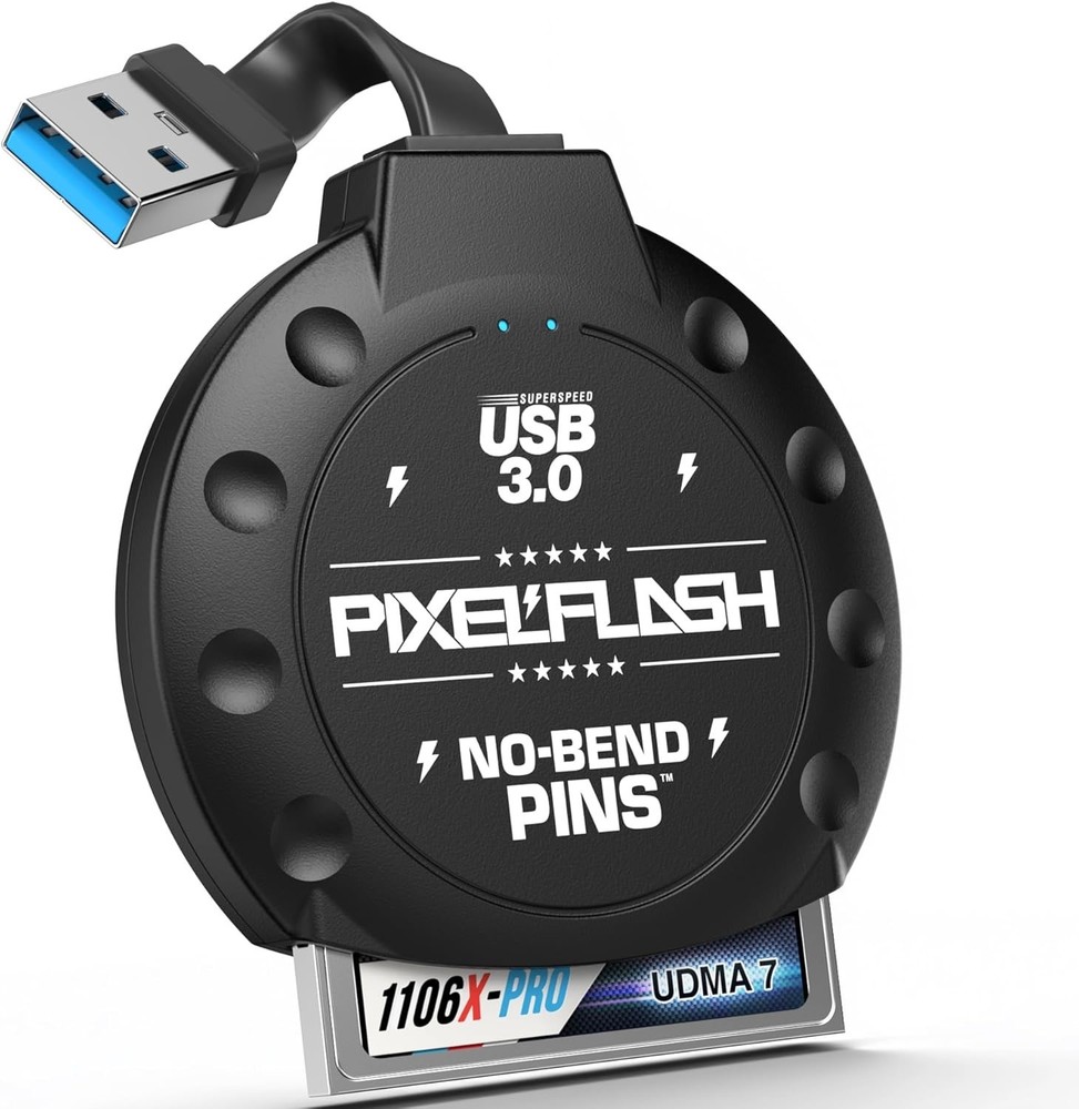 PixelFlash No-Bend Pins CF Reader USB 3.0 Adapter UDMA7 Compact Flash 2" Cable