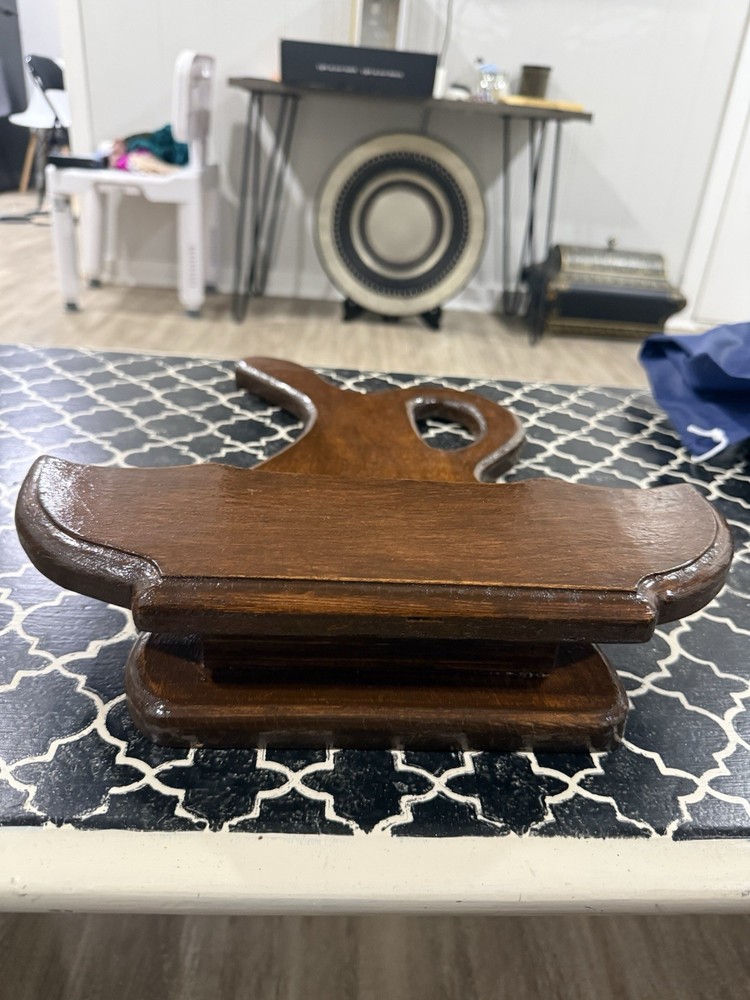 Vintage Solid Wood Cookbook Book Stand Reading Display Holder Rustic