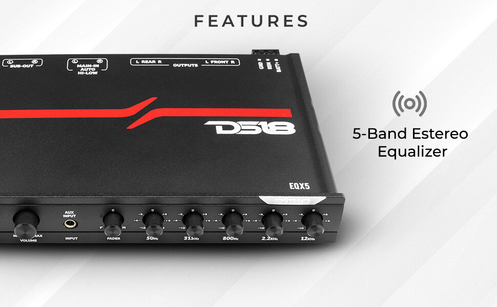 DS18 EQX5 High Volt 5 Band Equalizer with High Level Input